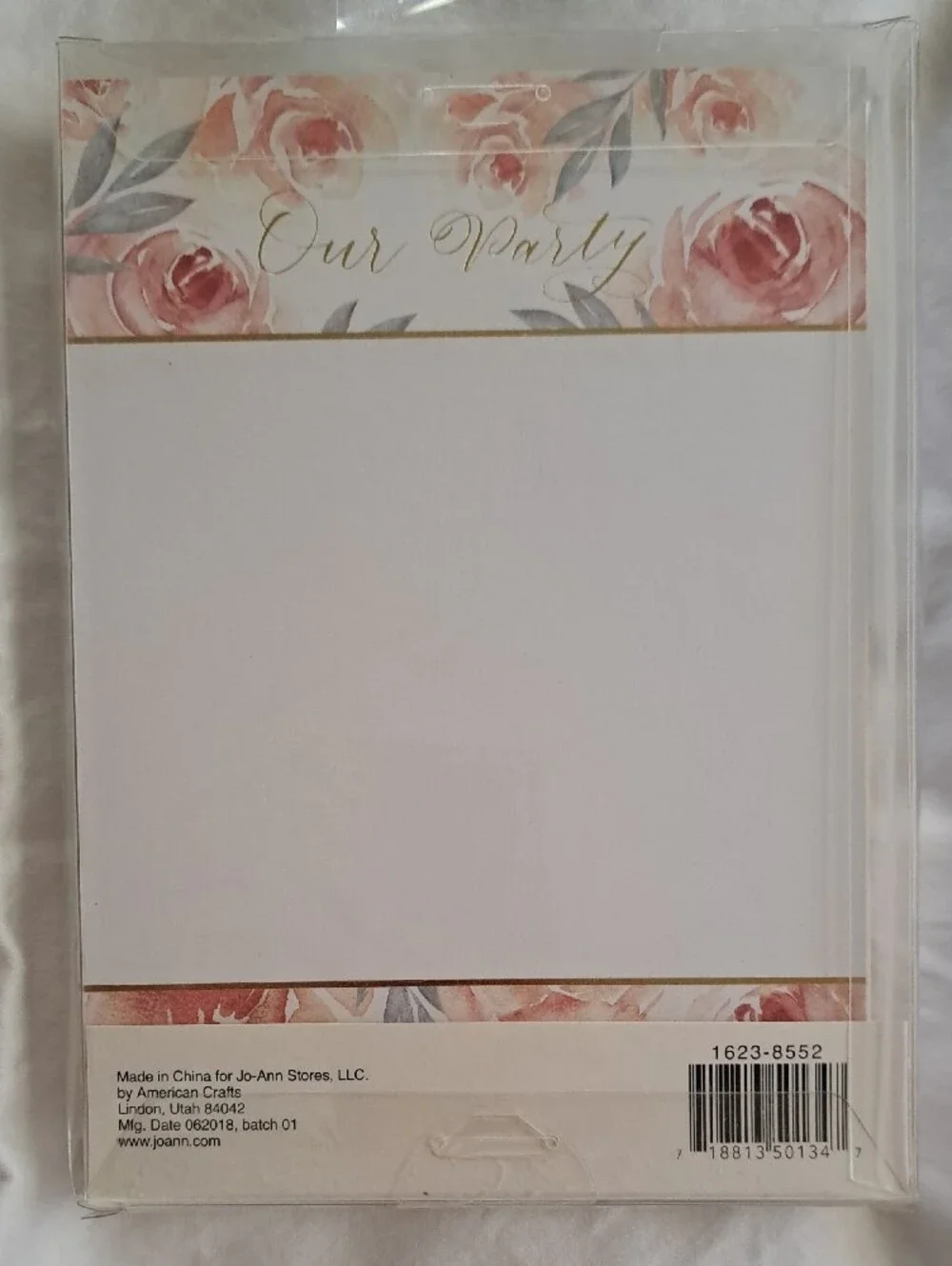 American Crafts Floral Rose Menu & Program Set - Blush Pink Wash